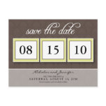 Damask Box Trio Save the Date Postcard (chocolate)