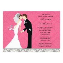 Damask Bride and Groom Wedding Shower Invitation invitations