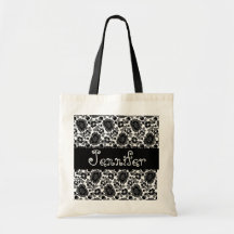 Damask Bridesmaid Tote Bag