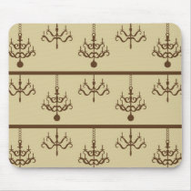 Damask chandelier tan wallpaper print mousepad