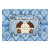 Damask Cupcake Chubby Business Card