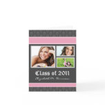 Damask Custom Graduation Announcement (pink) Card