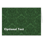 Damask Dark Green Greeting Card