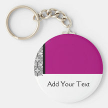 Damask Delight in Purple Keychain