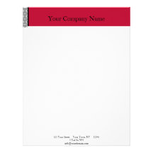 Damask Delight in Scarlet Red Custom Letterhead