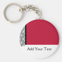 Damask Delight in Scarlet Red Keychains