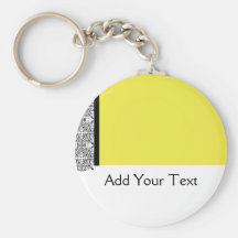 Damask Delight in Yellow Keychain