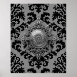 Damask Design, Filigree Medallion Posters