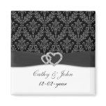 damask diamante charcoal save the date refrigerator magnets