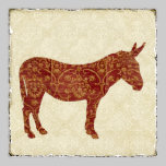 Damask Donkey Silhouette Art Poster posters