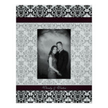 Damask double happiness program 2 custom invitations