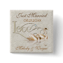 Damask Elegance Button