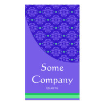 Damask Elegance Collection (Blue) Business Card Template
