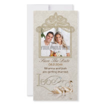 Damask Elegance Photo Greeting Card