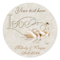Damask Elegance Round Sticker
