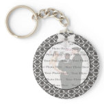 Damask Elegance Wedding Round Key Chain
