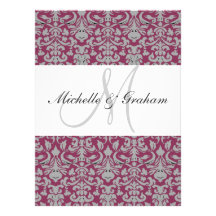 Damask Elegant Wedding Custom Invitations