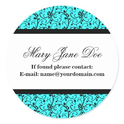 Damask Ex Libris Personalized Library Labels by thepapershoppe