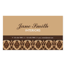 Damask Floral Elegant  Retro Modern Professional Business Cards