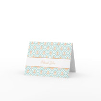 Damask Floral Wallpaper Collection Thank You Card