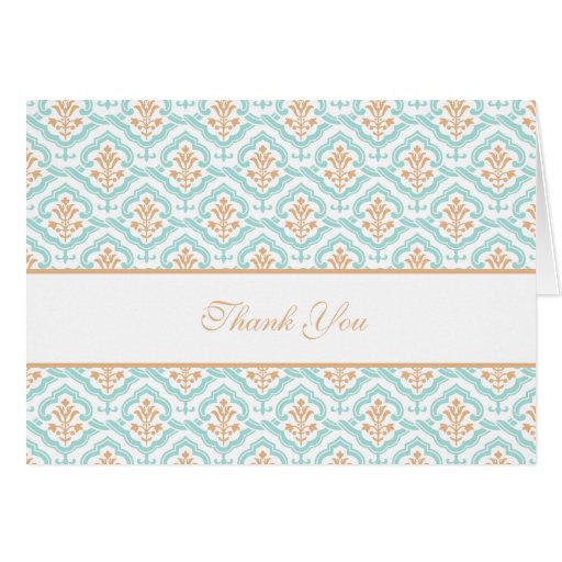 Damask Floral Wallpaper Collection Thank You Card