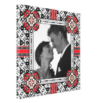 Damask Frame for Black and White Wedding Photo