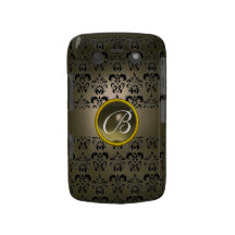 DAMASK GEM MONOGRAM grey black Blackberry Bold Cover