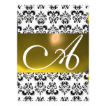 DAMASK GEM MONOGRAM yellow white Custom Announcement