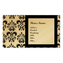 DAMASK GEM STONE MONOGRAM,2 gold Business Card Templates