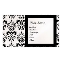 DAMASK GEM STONE MONOGRAM,3 pearl Business Card Template