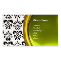 DAMASK GEM STONE MONOGRAM, pearl Business Card Templates