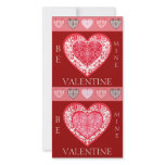 Damask Hearts Valentine Greeting Cards Custom Photo Card
