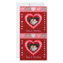 Damask Hearts Valentine Photo Greeting Cards