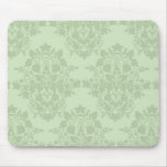 damask in green mouse pad