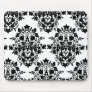 damask in White & black Mouse Pads