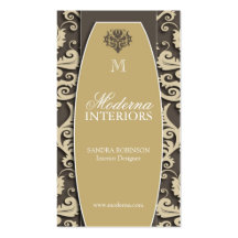 Damask Interior Decorator Business Cards