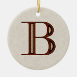Damask Letter B - Red Ornament