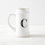 Damask Letter C - Black Coffee Mug