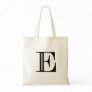 Damask Letter E - Black Tote Bags