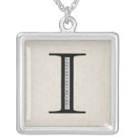 Damask Letter I - Black Pendants