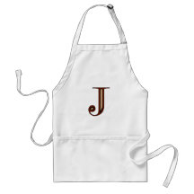 Damask Letter J - Red Aprons