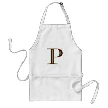 Damask Letter P - Red Apron