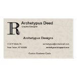 Damask Letter R - Black Business Card