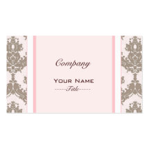 Damask Line Business Card (Light Peach)