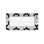 Damask Mailing Labels Black White labels