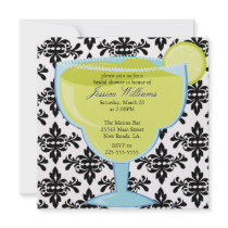 Damask Margarita Bridal Shower Custom Announcements