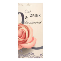 damask modern floral Wedding menu Custom Rack Cards