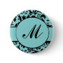 Damask Monogram Button