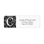 Damask Monogram C Return Address Labels labels