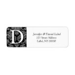 Damask Monogram D Return Address Labels labels